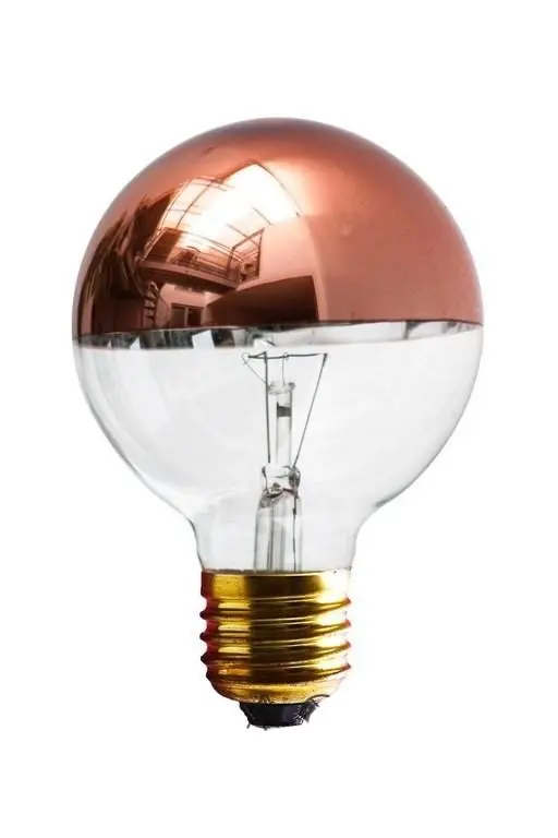 Ampoule globe à calotte cuivrée incandescente dimmable E27 60 W