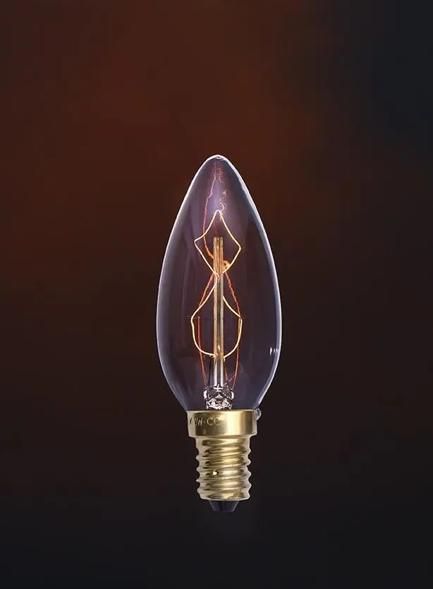Ampoule C35 Flamme E14 Vintage 40W Ambrée