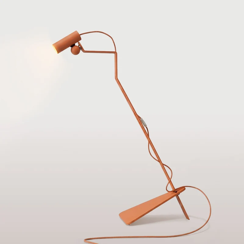 Lampadaire inclinable avec Spot magnétique orientable - Mario Tubo - Orange
