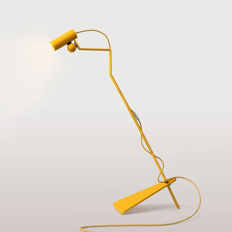 Lampadaire inclinable avec spot magnétique orientable - Mario Tubo - Jaune
