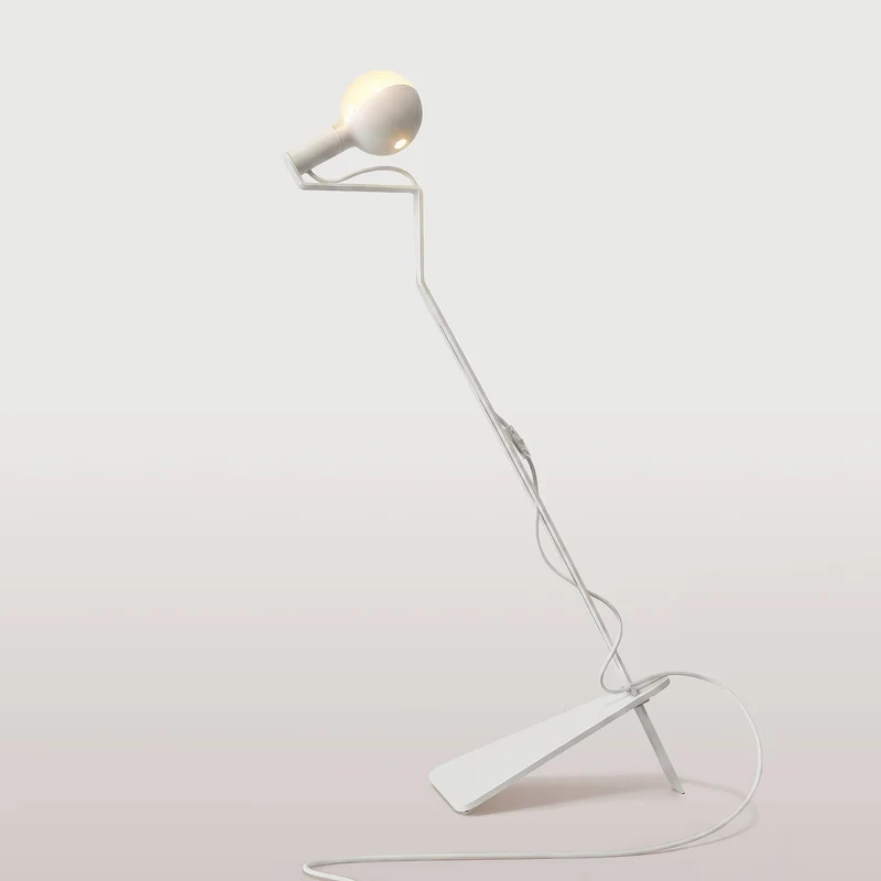 Lampadaire inclinable avec ampoule LED G125 peinte - Mario Talia - Blanc