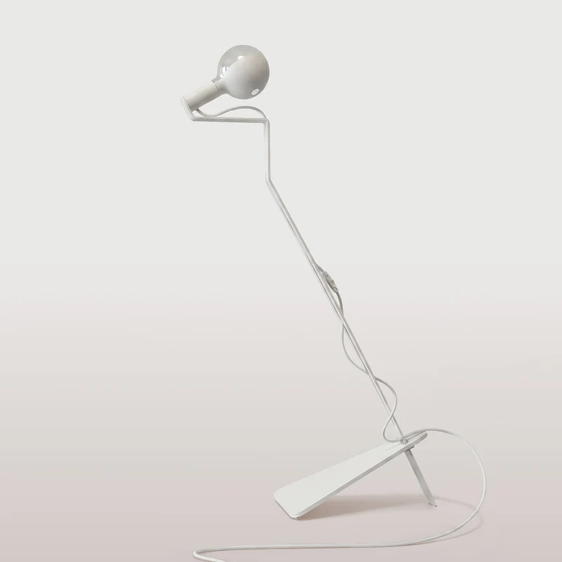 Lampadaire inclinable avec ampoule LED G125 peinte - Mario Talia - Blanc