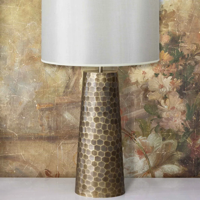 Bergame Lampe en laiton doré sans abat-jour