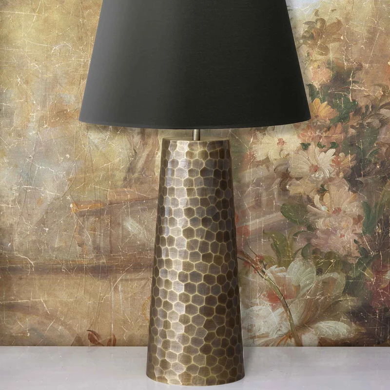 Bergame Lampe en laiton doré sans abat-jour