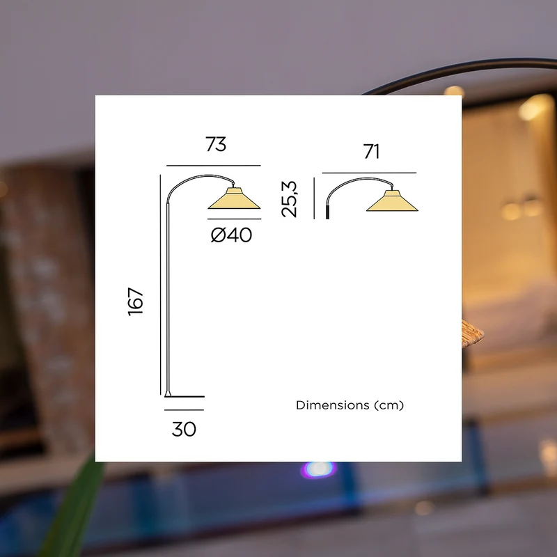 LAMPADAIRE À ARC SANS FIL NIZA 165