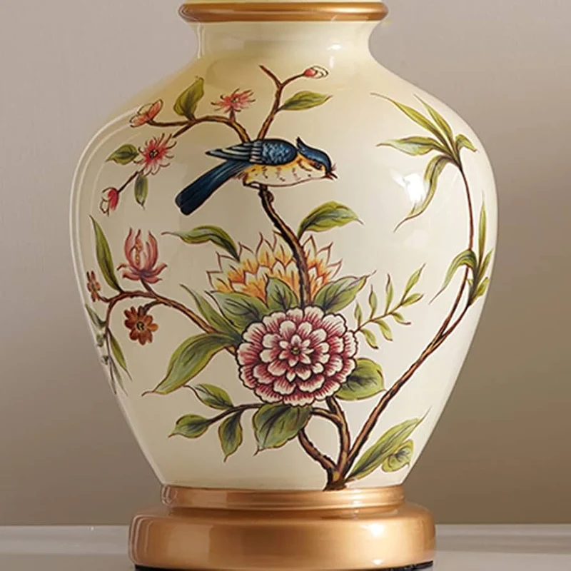 Lampe Céramique Fleurie