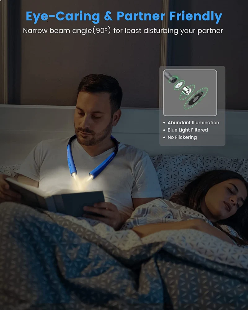 Glocusent Upgraded Rechargeable LED Neck Reading Light