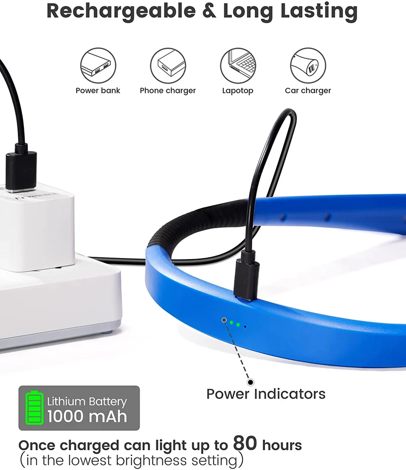 Glocusent Upgraded Rechargeable LED Neck Reading Light