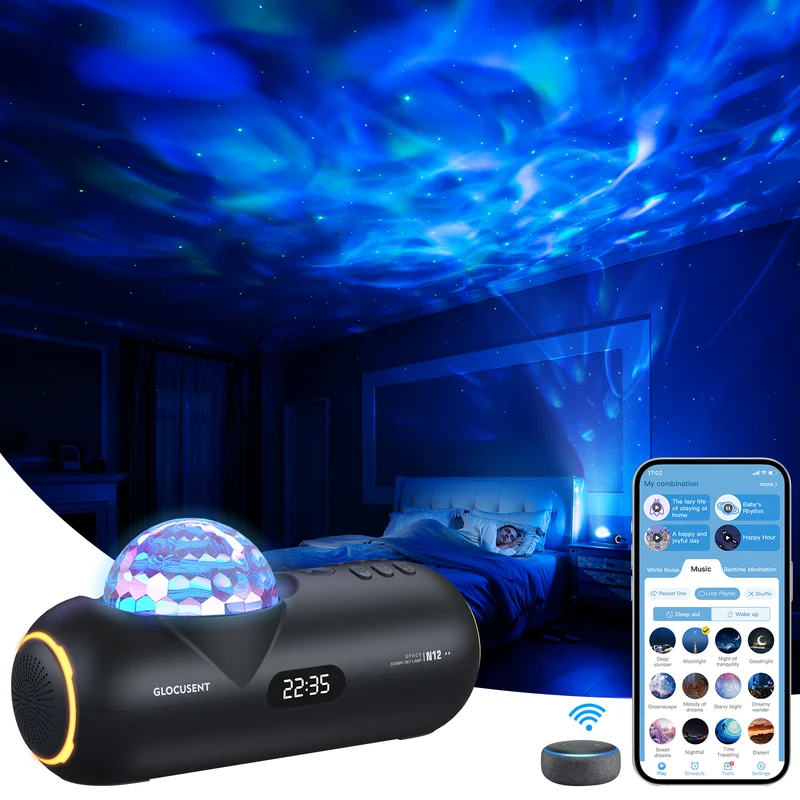 Glocusent Sleeping Pod Starry Lamp with White Noise Sound Machine U.S. Only