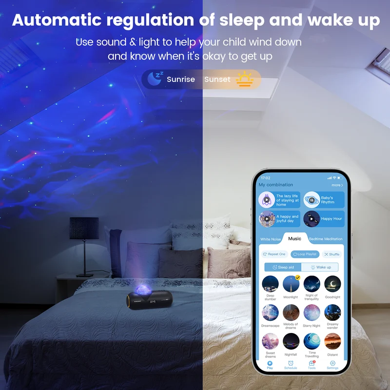 Glocusent Sleeping Pod Starry Lamp with White Noise Sound Machine U.S. Only
