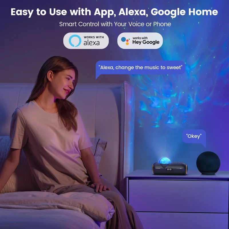 Glocusent Sleeping Pod Starry Lamp with White Noise Sound Machine U.S. Only