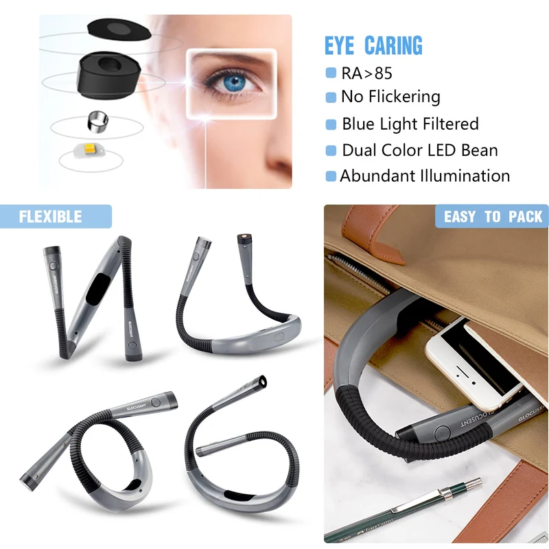 Glocusent Original LED Neck Reading Light