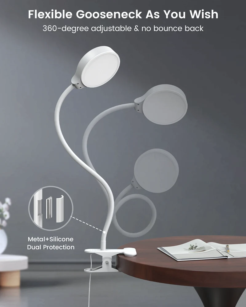 Glocusent 36 LED Clip-on Reading Light for Desk, Bed Headboard & Computer