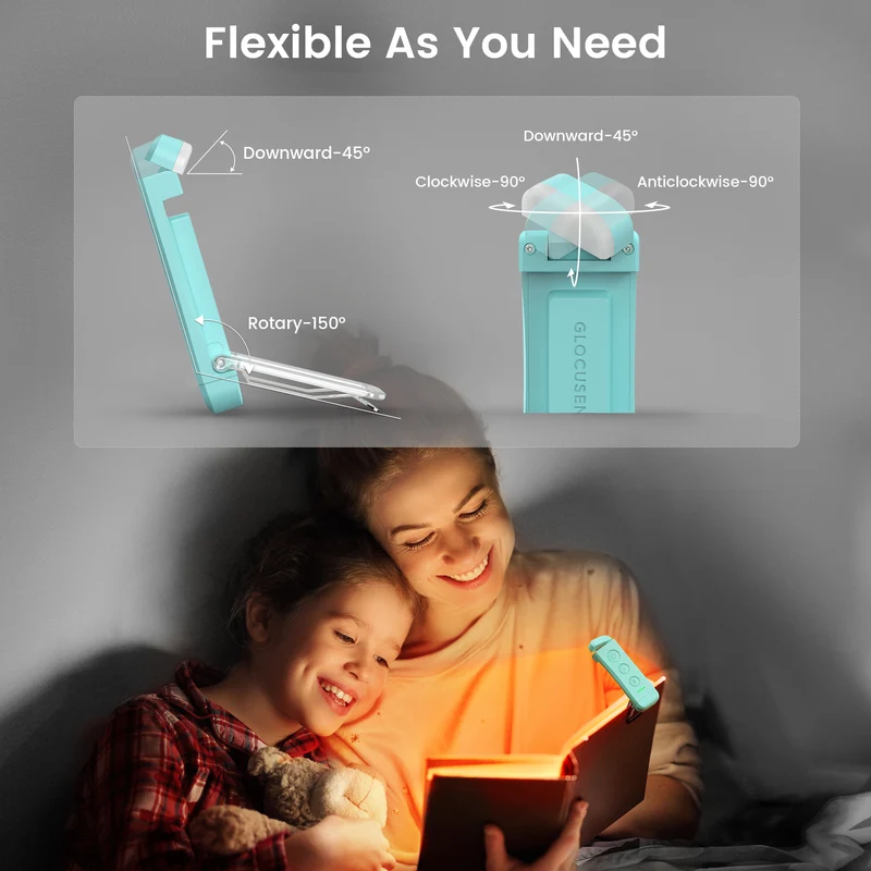 Glocusent Bookmark Style Reading Light USB Rechargeable
