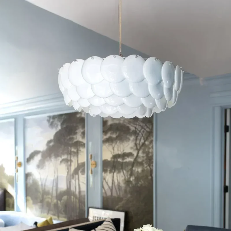 Lustre LED Blanc en Céramique