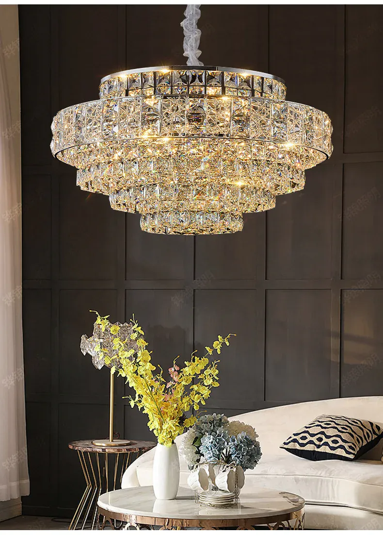 Lustre De Salon Luxe en Verre