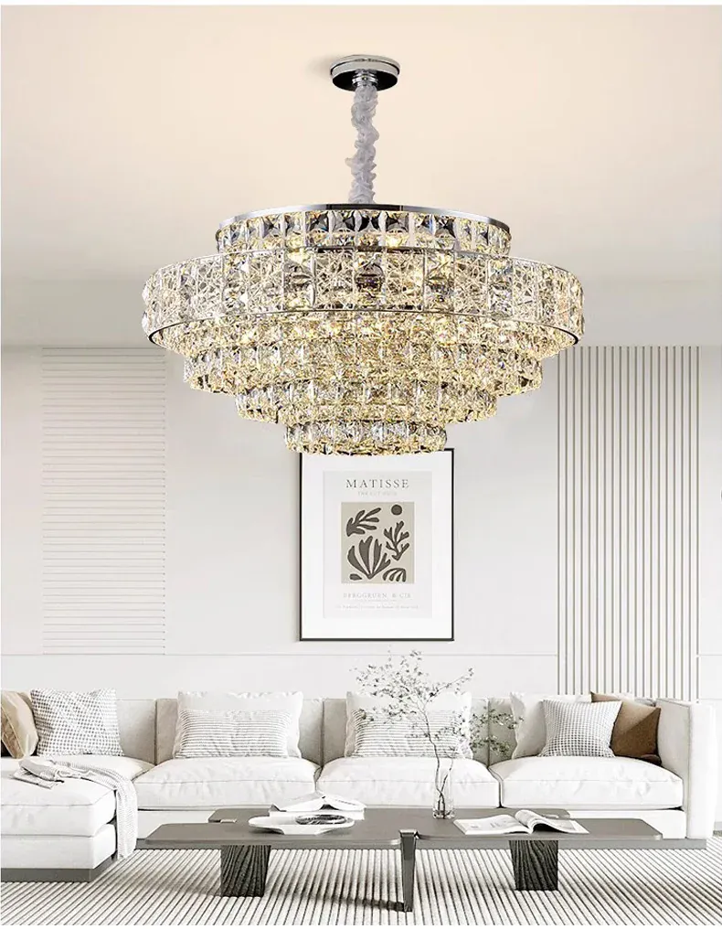 Lustre De Salon Luxe en Verre