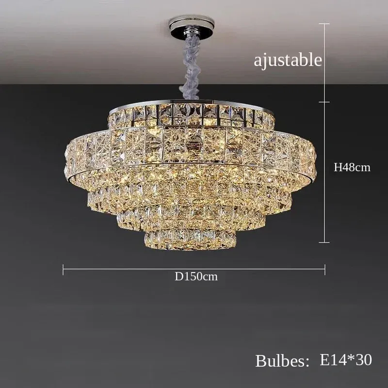 Lustre De Salon Luxe en Verre