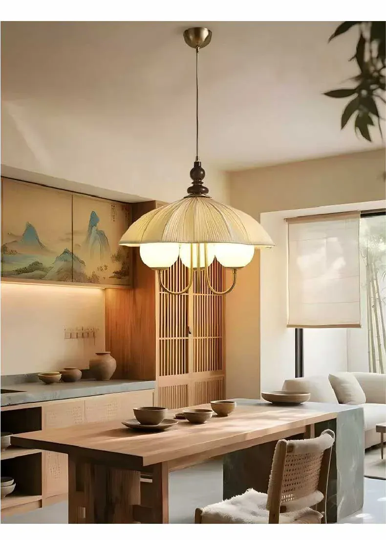 Plafonnier Japonais en Soie
