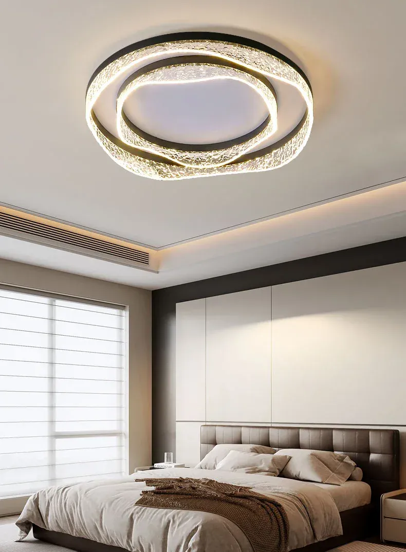 Plafonnier Dimmable Design Noir en Verre