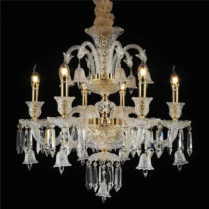 Lustre Ancien Vintage Luxe avec Abat Jours