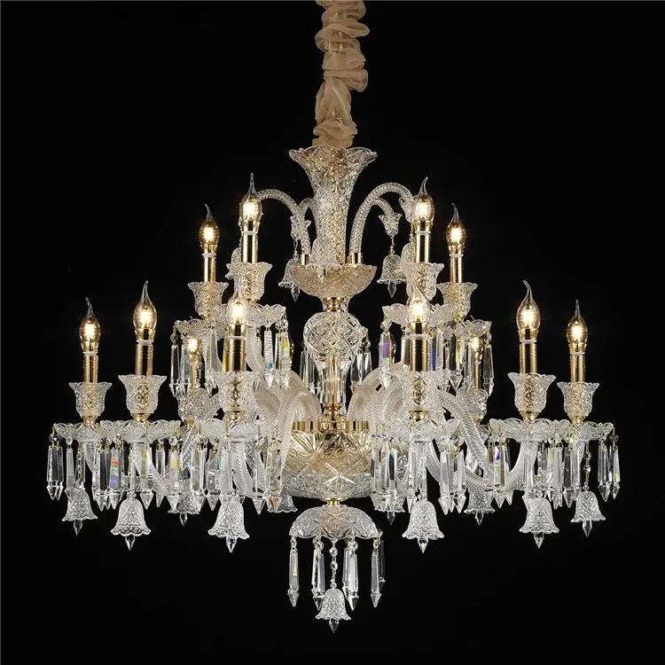 Lustre Ancien Vintage Luxe avec Abat Jours