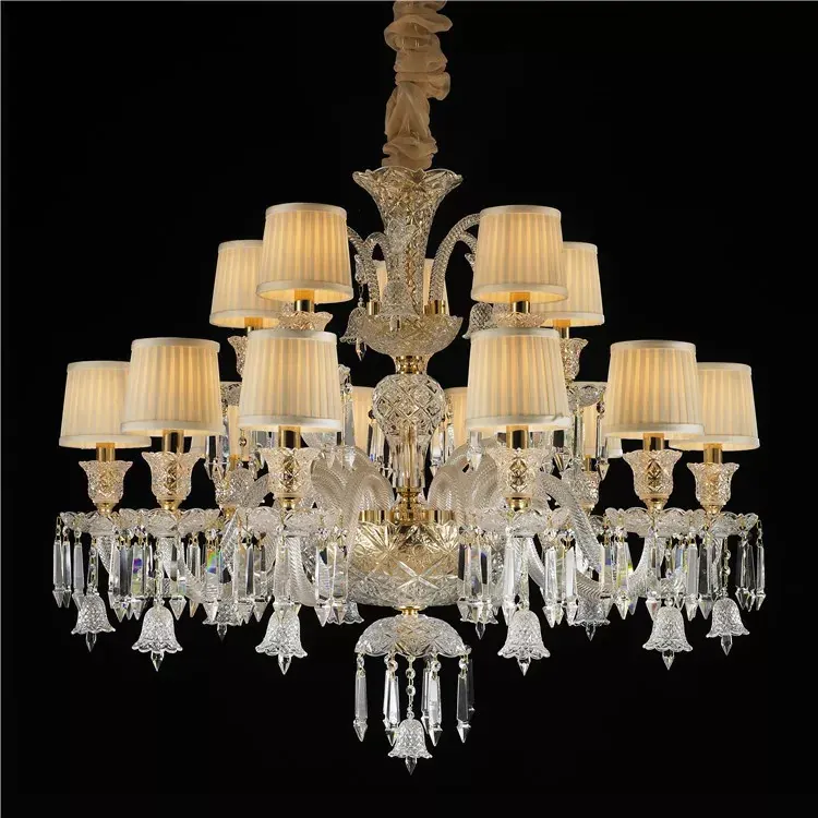 Lustre Ancien Vintage Luxe avec Abat Jours