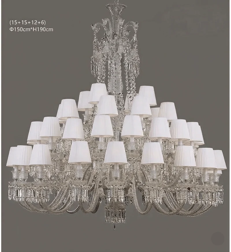 Grand Lustre Luxe Art Déco En Cristal