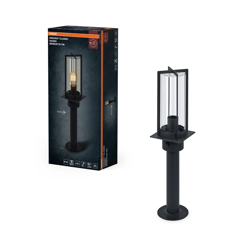 OSRAM ENDURA® Classic Hagen Applique murale extérieure 50 cm avec capteur E27 IP44 Gris foncé