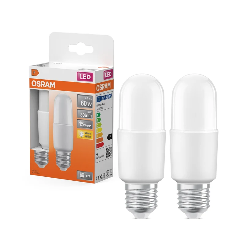 OSRAM LED PCR CLASSIC Ampoule stick 8,5W 827 Mate E27