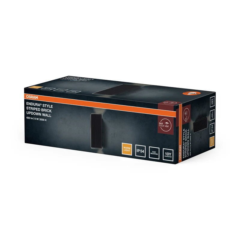 OSRAM ENDURA® Style Applique murale extérieure Striped Brick Up-Down 6W IP54 Gris foncé