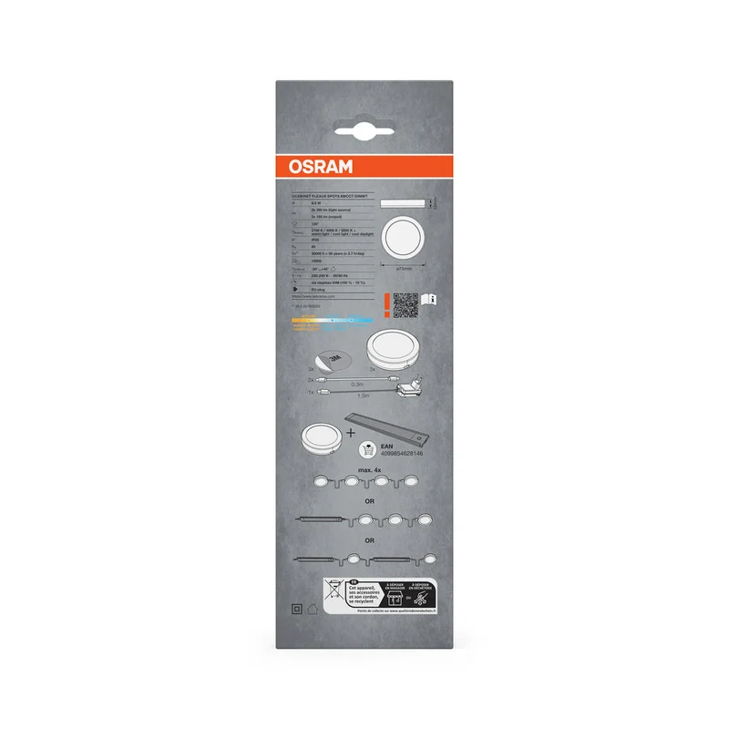 OSRAM Luminaire sous meuble Flexus Spot 9,8W CCT dimmable Blanc