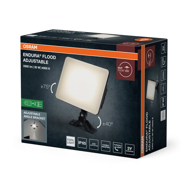 OSRAM ENDURA® Projecteur extérieur réglable 30W 840 Noir