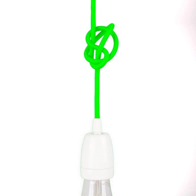 Câble rond enrobé de coton vert agrume