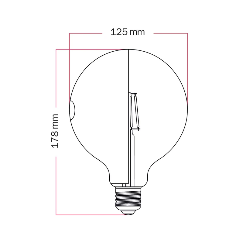 Ampoule LED Talia G125 4,8 W 806 lm E27 2700 K Variable - Rouge