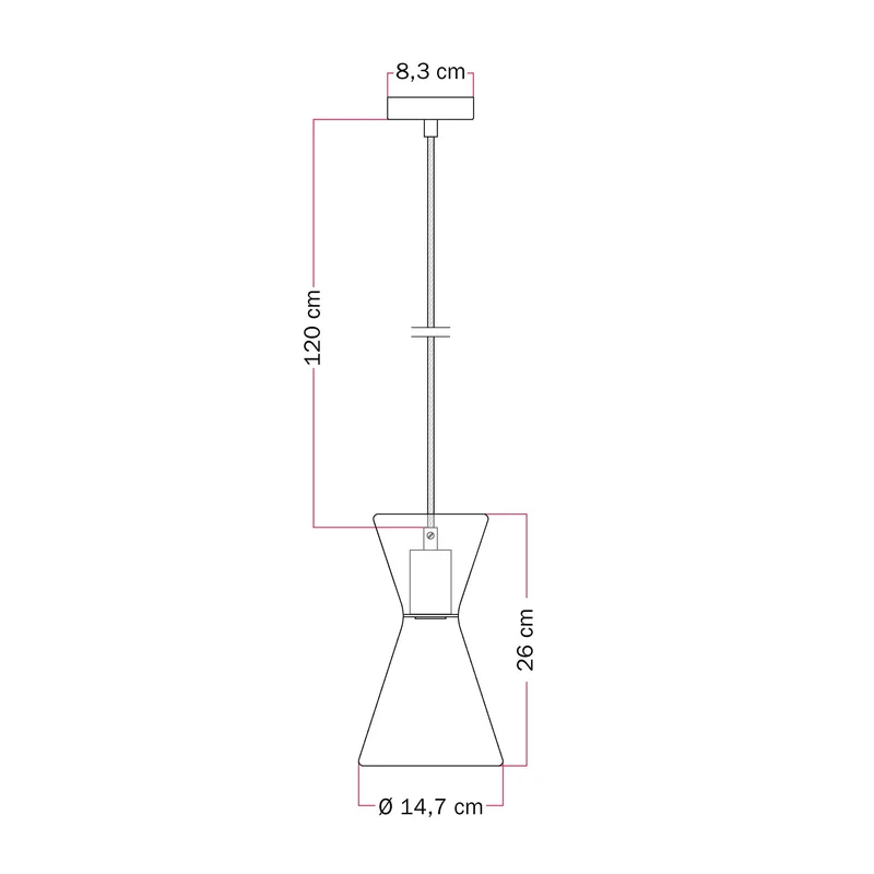 Suspension avec Ampoule Ghost Double Cone - Blanc mat