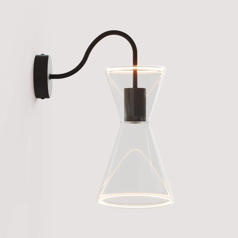 Applique murale Ghost Double Cone avec extension en S - Noir