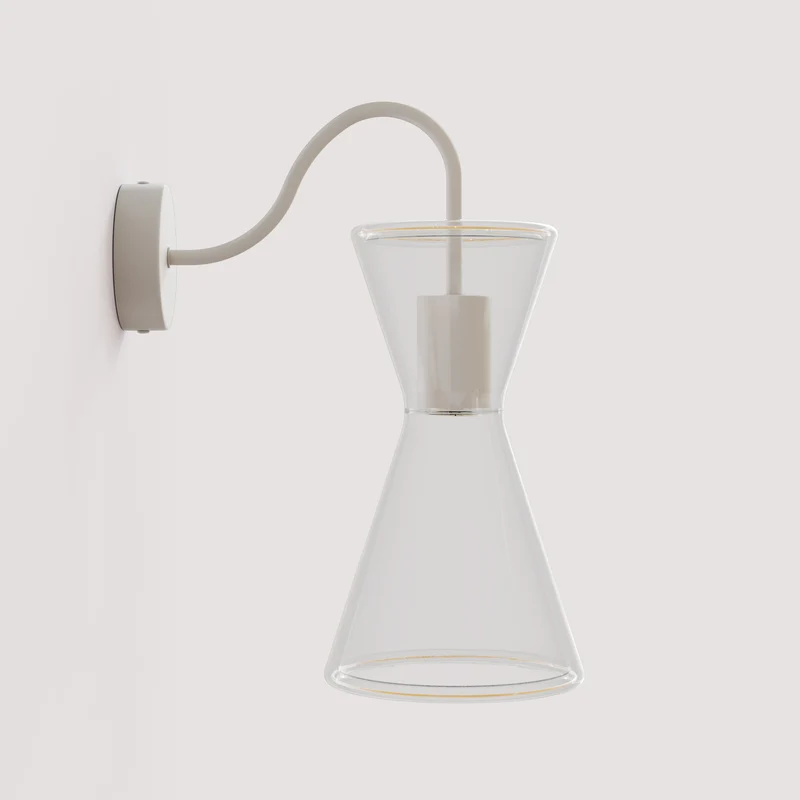 Applique murale Ghost Double Cone avec extension en S - Blanc mat
