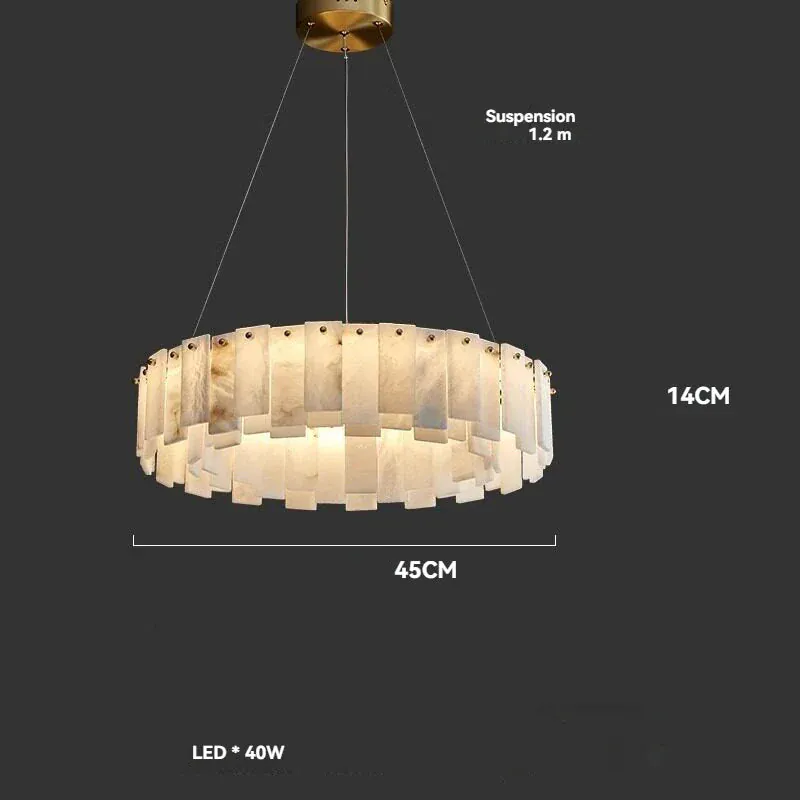 Lustre En Marbre Blanc Design Moderne Pour Salon
