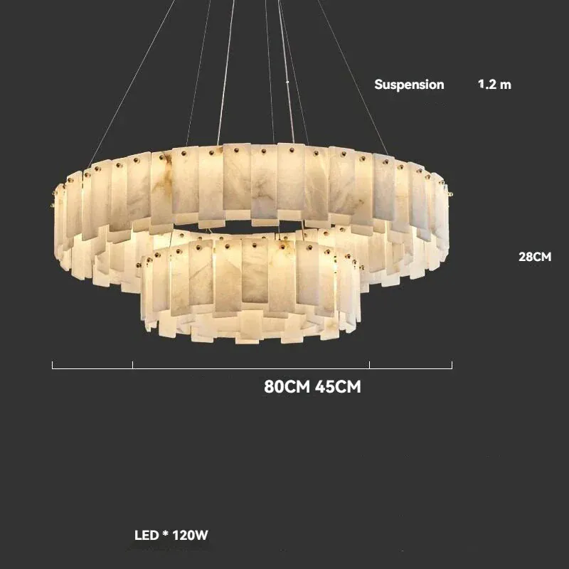 Lustre En Marbre Blanc Design Moderne Pour Salon