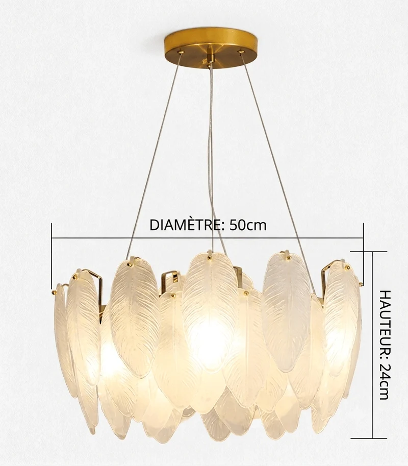Lustre Blanc Moderne Dimmable Pour Salon