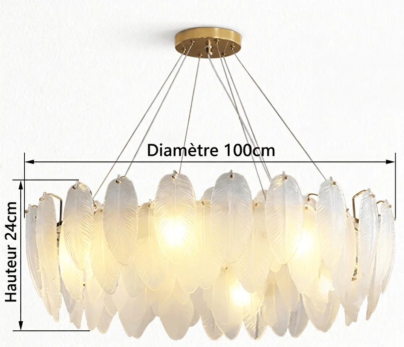 Lustre Blanc Moderne Dimmable Pour Salon