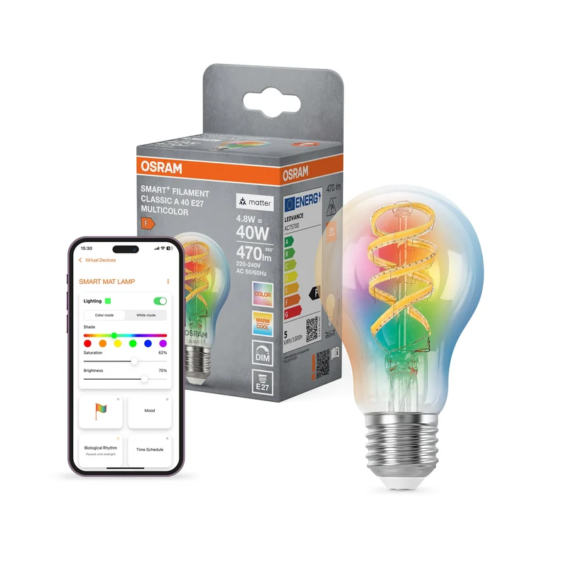 SMART+ MATTER FILAMENT CLASSIC formes multicolore 4.8W 827...865 Multicolore E27 8