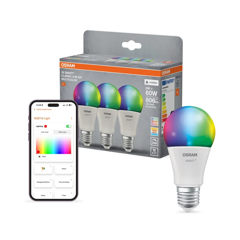 SMART+ MATTER CLASSIC formes Multicolore 9W 827...865 Multicolore E27 TRIPLE PACK