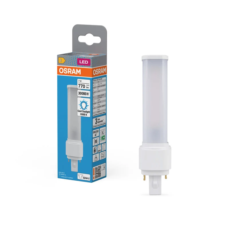 OSRAM DULUX LED D EM & ALIMENTATION SECTEUR 7W 865 G24D-2