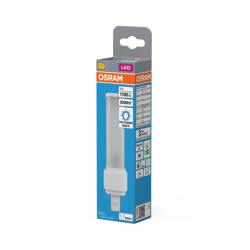OSRAM DULUX LED D EM & ALIMENTATION SECTEUR 9W 865 G24D-3