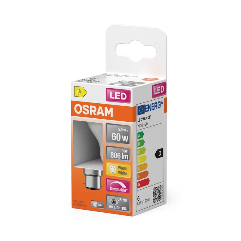 LED SUPERSTAR PLUS CLASSIQUE À FILAMENT 5.9W 927 Givré B22d