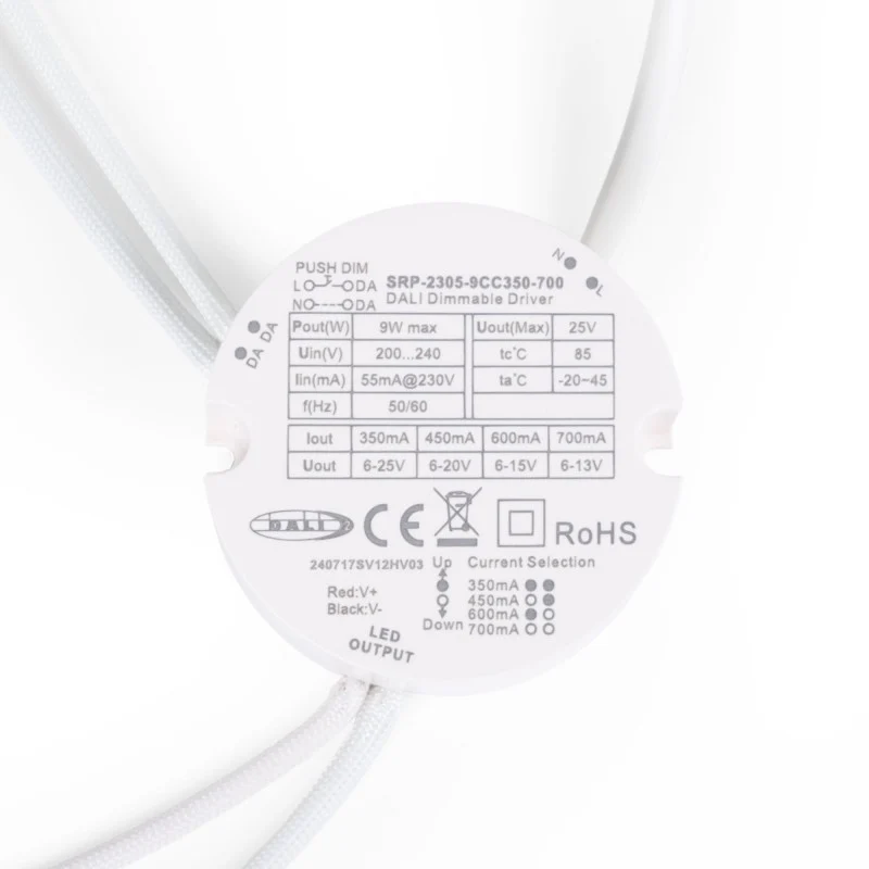 Driver dimmable DALI DT6 monochrome - 220-240V - Output 6-25V DC - 9W