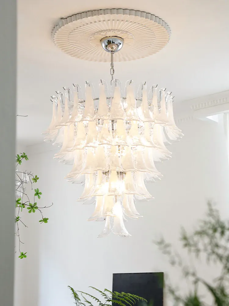 Lustre Retro 100cm Verre Ambre