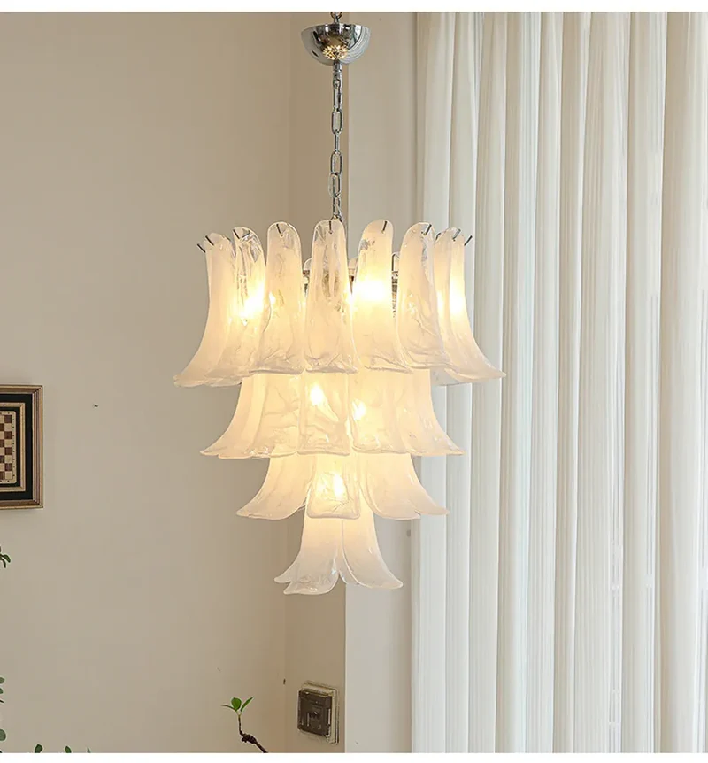 Lustre Retro 100cm Verre Ambre